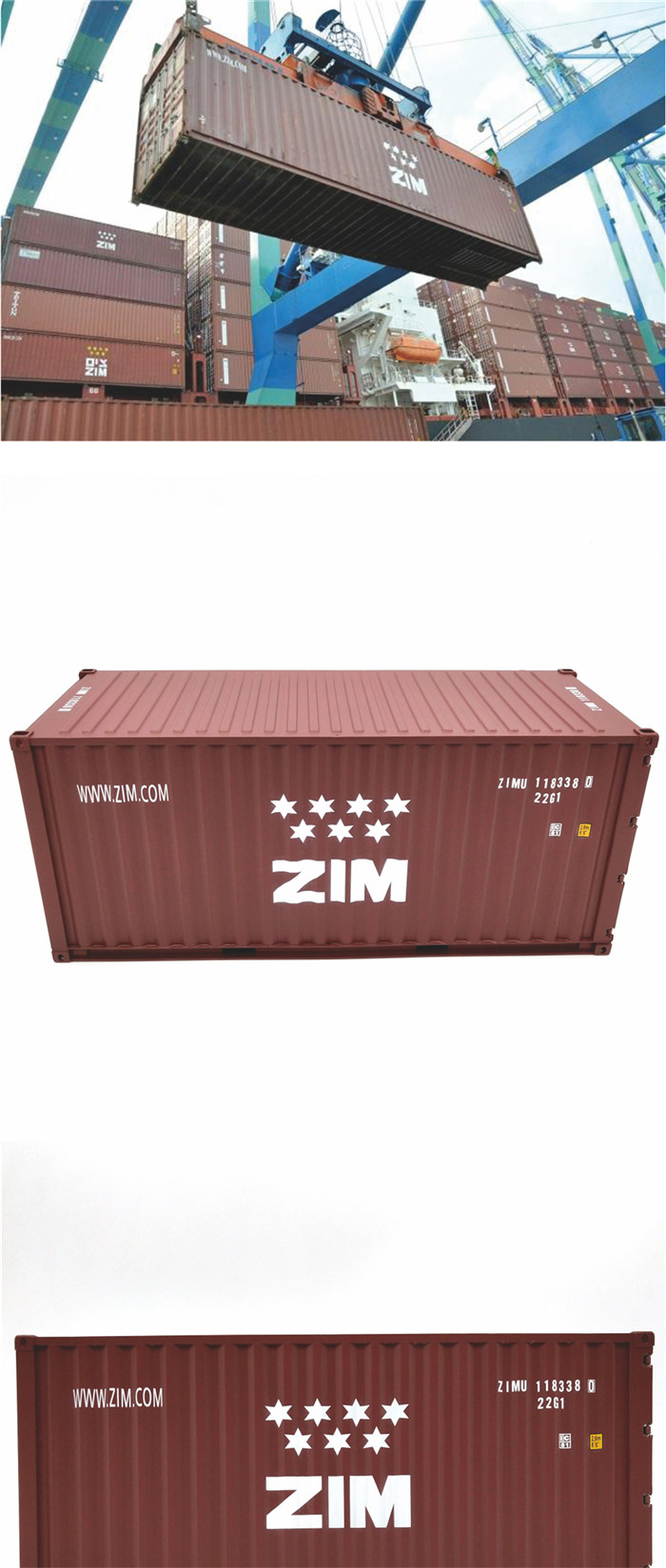 以星航运zim集装箱模型 1:20货柜模型 货代货柜模型订制订做 接受定制